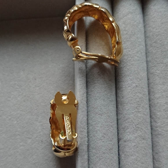lPaolo Classic Gold Tone CLIP ON Hoop Earrings - Picture 6 of 12
